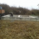 Réparation des bassins en béton pour rouir les maniocs