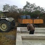 Réparation des bassins en béton pour rouir les maniocs