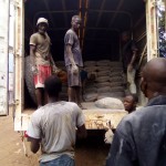 Chargement du matériel de construction