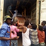 Chargement du matériel de construction