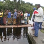 Traversée de la Lutshima avant le pont