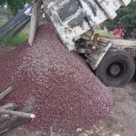 Construction du mur de la clôture de la concession du cpfo à Kinkole.