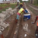 Construction de mur de la clôture de la concession du cpfo à kinkole