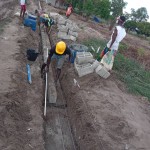 Construction de mur de la clôture de la concession du cpfo à kinkole