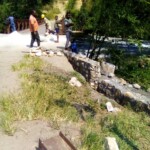 Construction du mur au pont de la Lutshima